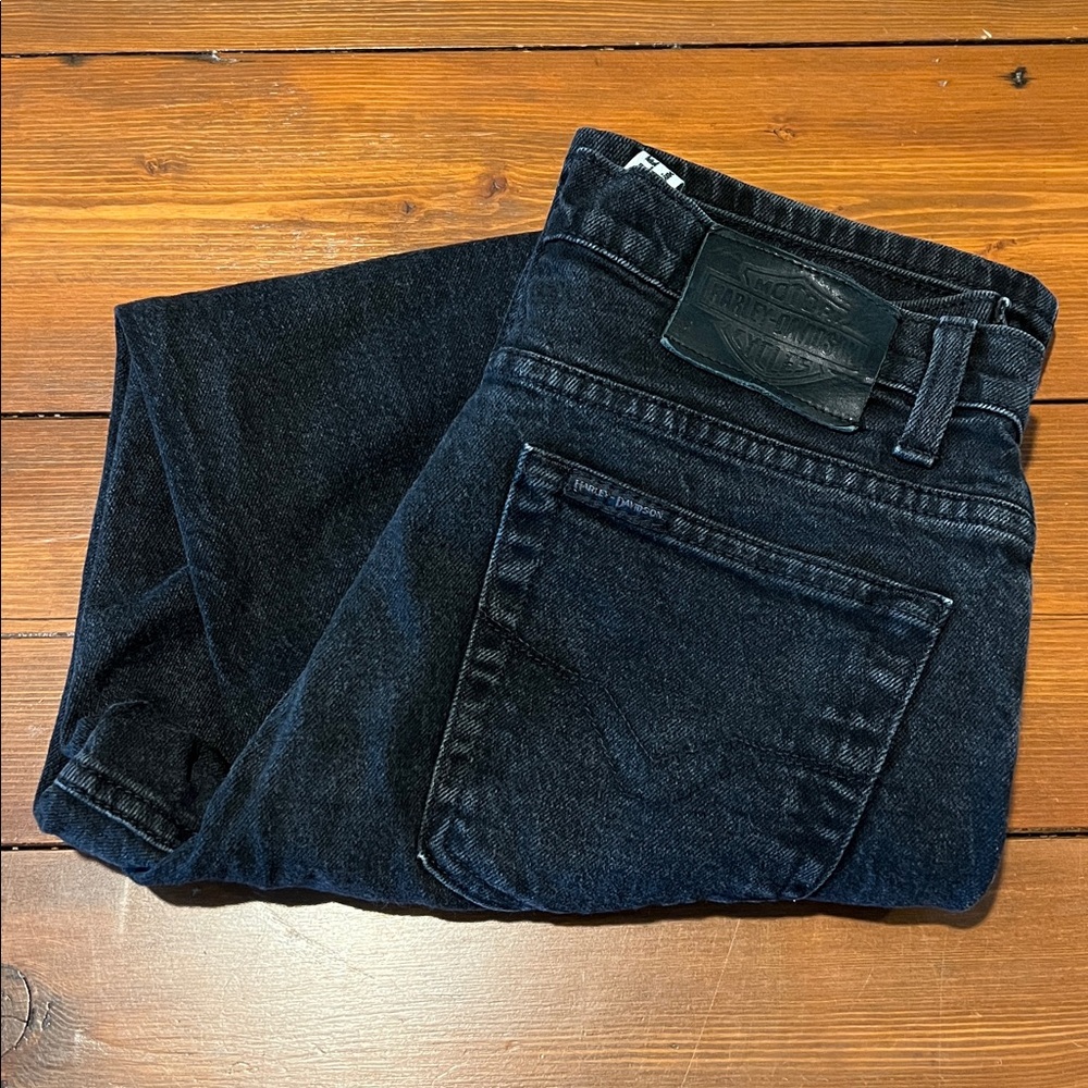 Harley Davidson Motorcycle Jeans - Black - Size 10 - Straight Leg High Waist